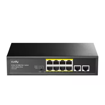 Cudy FS1010P sieťový switch Fast Ethernet (10/100) Power over Ethernet (PoE) čierny
