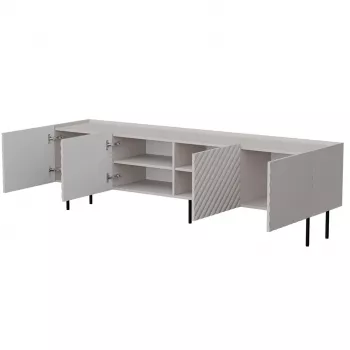 TV skrinka Cama LUCCA 4D 200x40x59 cm, cashmere, sivá doska z drevotriesky