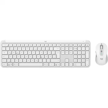 Logitech MK950 Signature Slim Klávesnica Myš vrátane Office RF Wireless + Bluetooth QWERTZ Deutsch grafitová biela