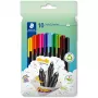 Fineliner perá Staedtler 334 C10, superjemný hrot 0,3 mm, 10 farieb (čierna, modrá, hnedá, zelená, svetlomodrá, svetlozelená, oranžová, ružová, červená, žltá)