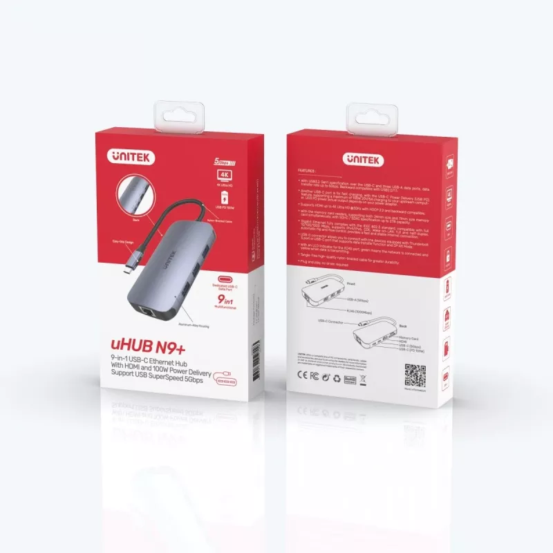 UNITEK D1071A rozhranie Hub USB 3.0 SuperSpeed 5 Gb/s strieborný