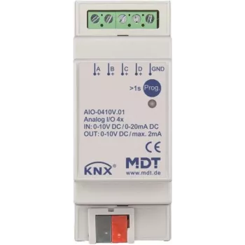 MDT AIO-0410V.01 spínací aktor 4-násobný, 2TE, REG, 0-10V (AIO-0410V.01)