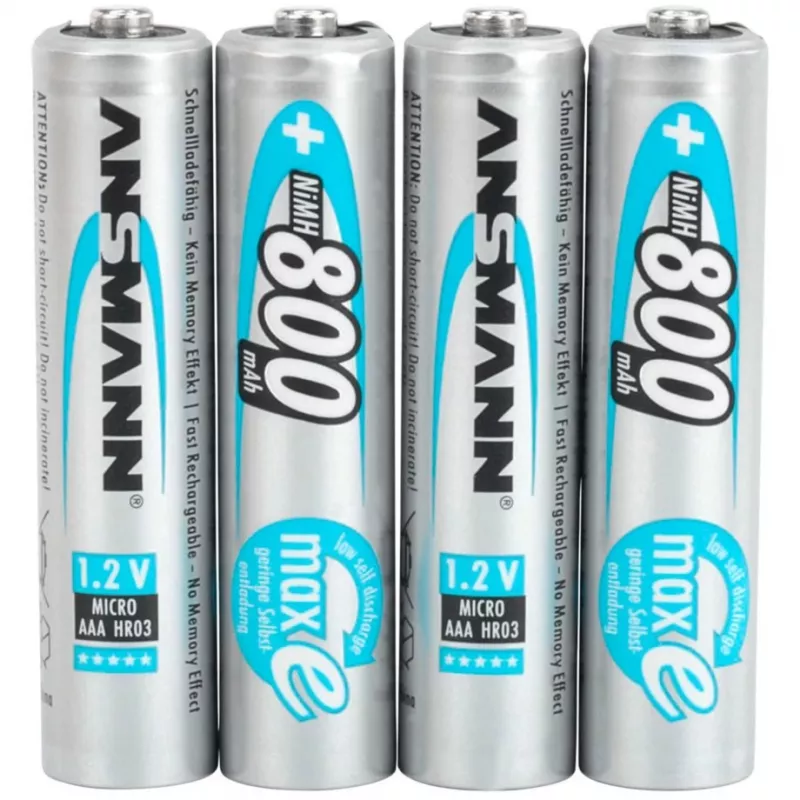 1x4 Ansmann maxE NiMH nabíjateľná batéria Micro AAA 800 mAh 5035042