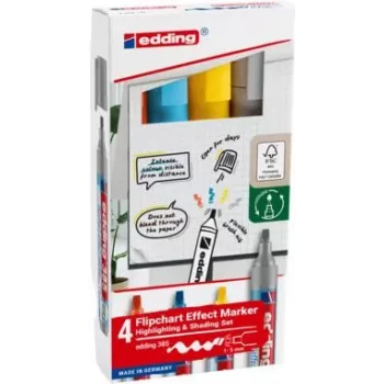 Fixka na flipchart Edding 385 1,0–5,0 mm sortované farby, balenie 4 ks