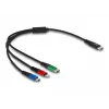 DeLOCK USB nabíjací kábel 3-in-1 USB Type-C Lightning Micro USB 30 cm