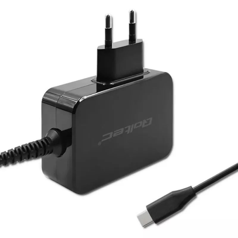 Qoltec 52386 GaN POWER PRO nabíjačka | 1xUSB-C | 65W | 5-20V | 3-3,25A | čierna