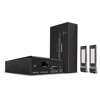 Lindy 300m optický DisplayPort 1.2 a USB KVM predlžovač