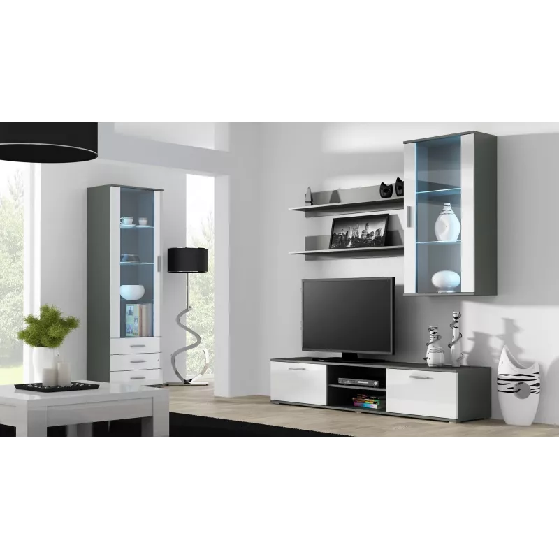 Cama TV stojan SOHO 180 sivý/biely lesklý