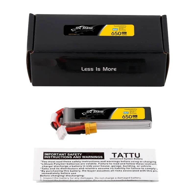 Akumulátor LiPo Tattu 2s 650mAh 95C 7,6V HV s XT30 Long-Pack