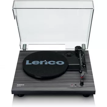 Audio gramofón s remeňovým pohonom Lenco LS-10 čierny s integrovanými reproduktormi, 33/45 ot/min, RCA výstup, konektor pre slúchadlá