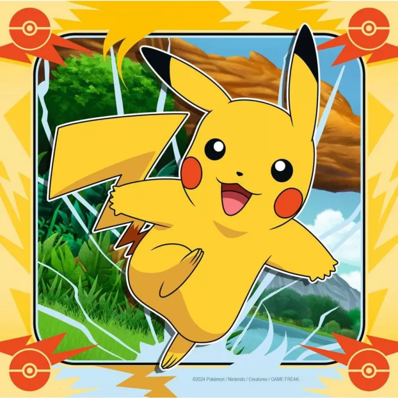 Puzzle Ravensburger Pikachu, Glurak a Evoli — 147 dielikov, od 5 rokov, 210 × ? mm
