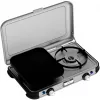 Prenosný grilovací varič Campingaz 2213311, 2 zóny, 5,4 kg, 490×350 mm, čierny/sivý/strieborný