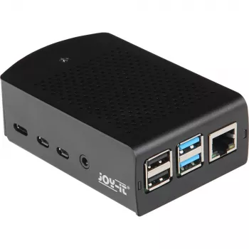 JOY-IT RPI CASE ALU06 - puzdro pre Raspberry Pi 4, hliník, čierne (RB-ALUCASEP4+06)