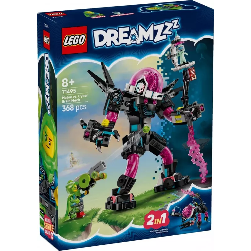 Stavebnica LEGO 71495 Mateo vs. Cyberbrain Mech – herná sada s minifigúrkami a zostaviteľným mechom