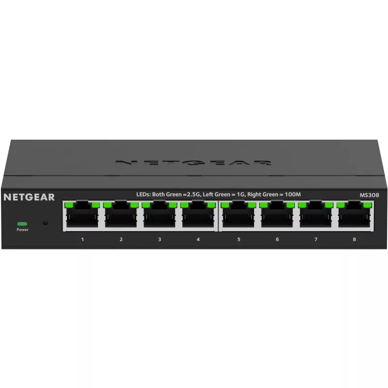 NETGEAR MS308 neupravovaný 2.5G Ethernet (100/1000/2500) čierny