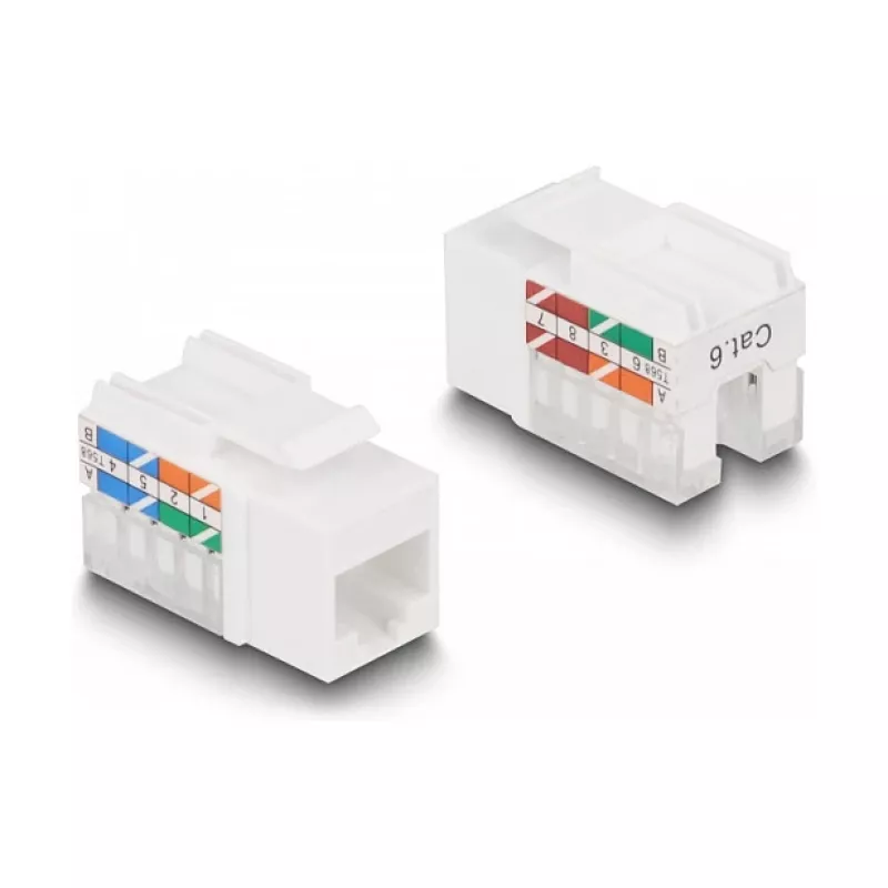 DeLOCK Keystone LSA sada RJ45 RJ11 Cat.6 čierna držiak so sponou