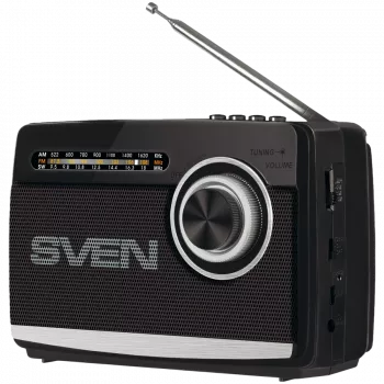 Reproduktor SVEN SRP-155, čierny (3W, Bluetooth, FM/AM/SW, USB, microSD, baterka, akumulátor)