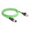 Sieťový kábel DeLOCK M12 kábel A-kódovaný 8-pinový konektor samec na RJ45 konektor samec PUR (TPU) 1 m