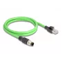 Sieťový kábel DeLOCK M12 kábel A-kódovaný 8-pinový konektor samec na RJ45 konektor samec PUR (TPU) 1 m