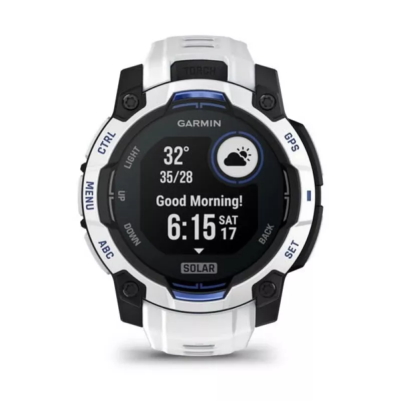 Garmin Instinct 3 Solar smart hodinky, 45 mm, Black/Stone White, silikónový remienok (010-02934-03)