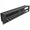 DeLOCK - panel na vedenie káblov pre rozvádzač - čierny - 2U - 48,3 cm (19) (66553)