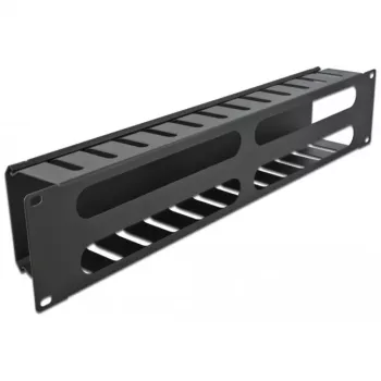 DeLOCK - panel na vedenie káblov pre rozvádzač - čierny - 2U - 48,3 cm (19) (66553)