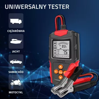 Qoltec 52484 LCD digitálny tester batérií | 12V | 24V | 3Ah-200Ah