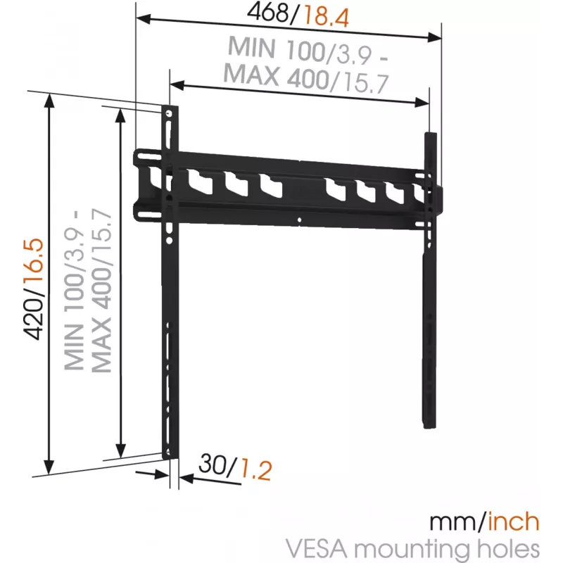 Vogels | nástenný držiak | MA3000-A | pevný | 32-55 palcov | maximálna nosnosť 60 kg | čierny