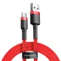 USB 2.0 A na USB-C kábel Baseus CATKLF-B09 1m QC3.0 nylonové opletenie červený, rýchle nabíjanie a synchronizácia dát