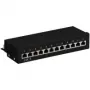 Wentronic Goobay CAT 6 Mini/Desktop patch panel, 12 portov, čierna - STP tienený, čierna (69307)