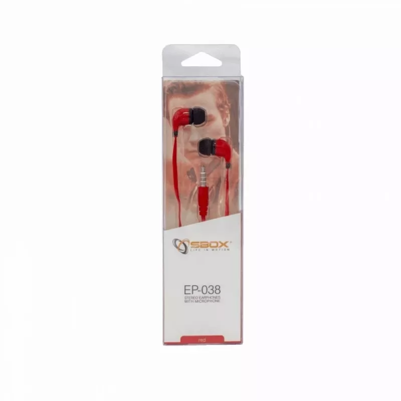 Sbox stereo slúchadlá s mikrofónom EP-038 červené