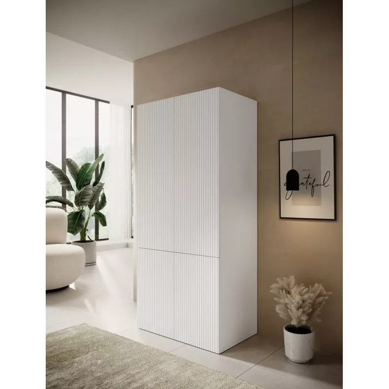 Skriňa cama meble PAFOS 2D 90x55,5x198,5 cm biela matná s 2 policami