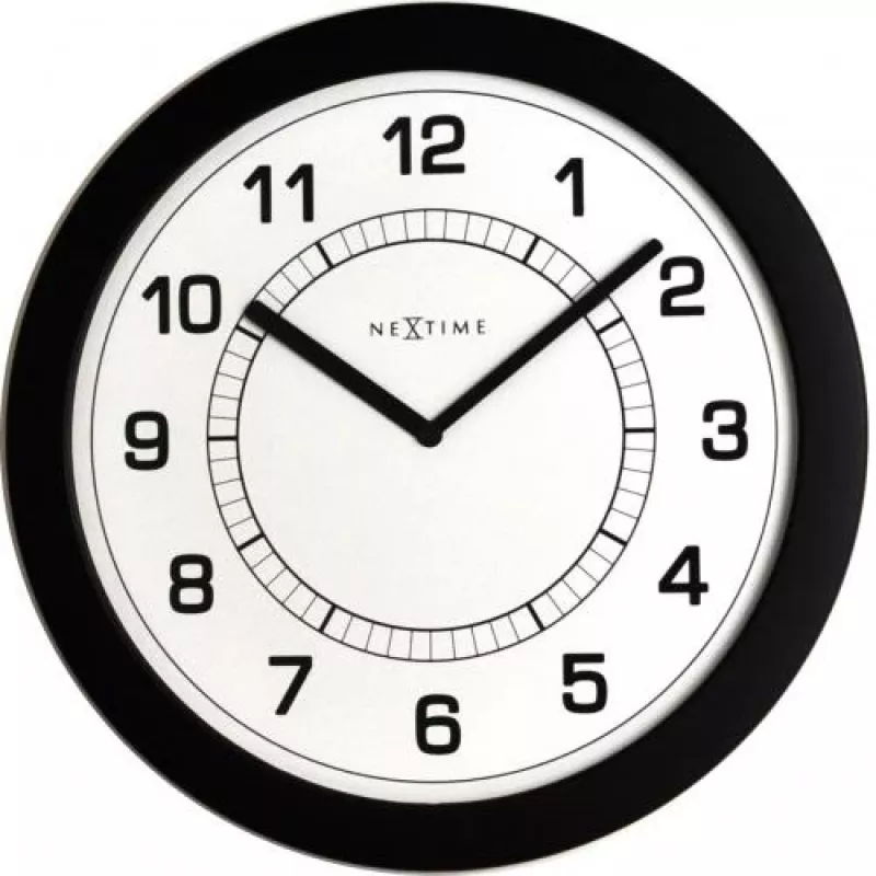 NeXtime hodiny 3045zw Super Slim, Ø28 cm, nástenné, čierna