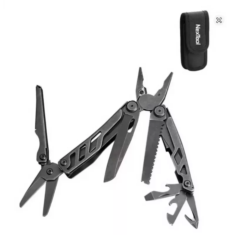 Multitool Nextool Mini FLAGSHIP NE20122 — 10-in-1 kompaktný nerezový multitool, čierny, 67×27×17 mm, 83 g