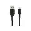 Kábel pletený USB-Lightning 1 m čierny