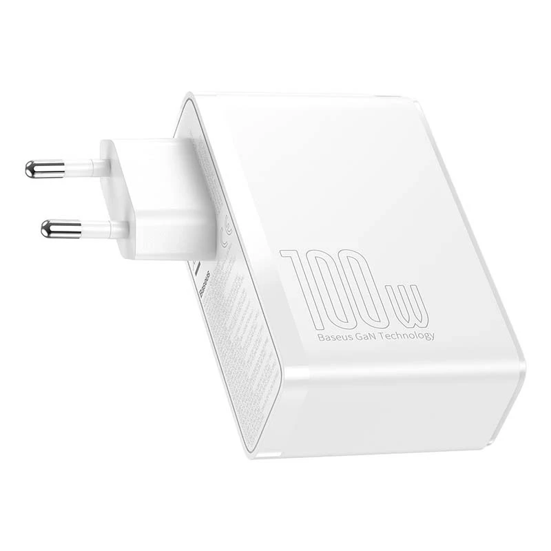 Cestovná nabíjačka Baseus GaN2 Pro Quick 2x USB + 2x USB-C, 100W, EU (biela)