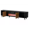 TV skrinka Cama Meble Volare 200 x 39 x 49 cm čierna/orech s krbom