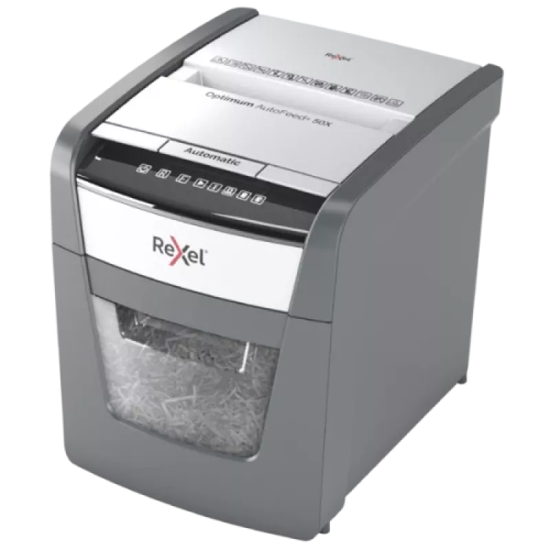 Rexel Optimum AutoFeed+ 50X skartovačka s automatickým podávaním, časticový rez, P4