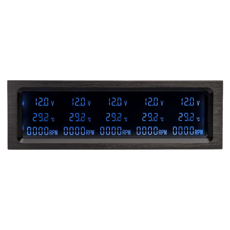 Ovládač ventilátorov Lamptron CP530 — automatický ovládač ventilátorov s RGB, čierny