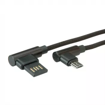 ROLINE USB 2.0 kábel, zahnutý, Type-A obojstranný - Micro B, ST/ST, čierny, 0,8 m (11.02.8720)
