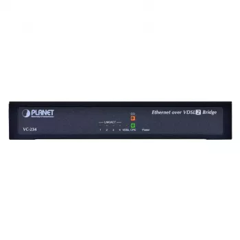 Sieťová brána PLANET VC-234 managed 4-port Fast Ethernet (10/100) Rackmount 1U, DC vstup, 0,8 Gbit/s prepínacia kapacita