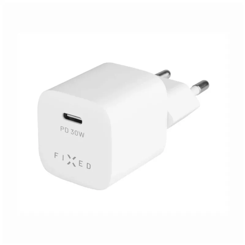 Prenosná USB-C cestovná nabíjačka FIXED FIXC30M-C-WH 30W kompaktný dizajn