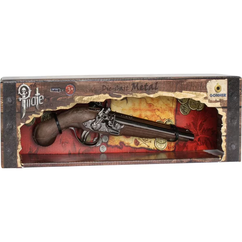 Kovová pirátska pištoľ hračka Pulio model 15541/0 s realistickým dizajnom