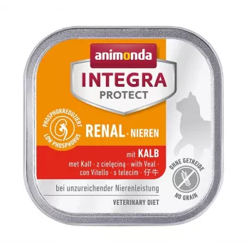 Mokré krmivo pre mačky animonda Integra Protect teľacie 100 g — pre dospelé mačky, bez obilnín a sóje, pri potravinových alergiách