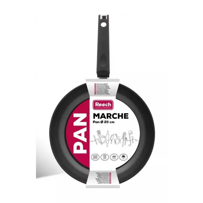 Hliníková panvica s nepriľnavým povrchom LP1003 MARCHE 28 cm čierna