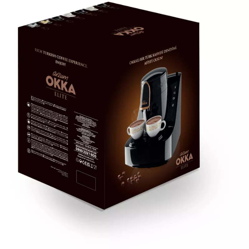 Okka Elite, moka kanvica čierna/medená, model 2025