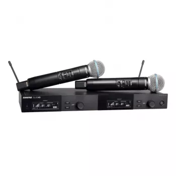 Shure SLXD24DE/B58-G59 – digitálny duálny bezdrôtový systém s dvoma vysielačmi/ručnými mikrofónmi (470 – 514 MHz)