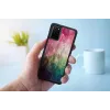 Puzdro na telefón iKins pre Samsung Galaxy S20+ — dizajn vodných kvetov, čierna