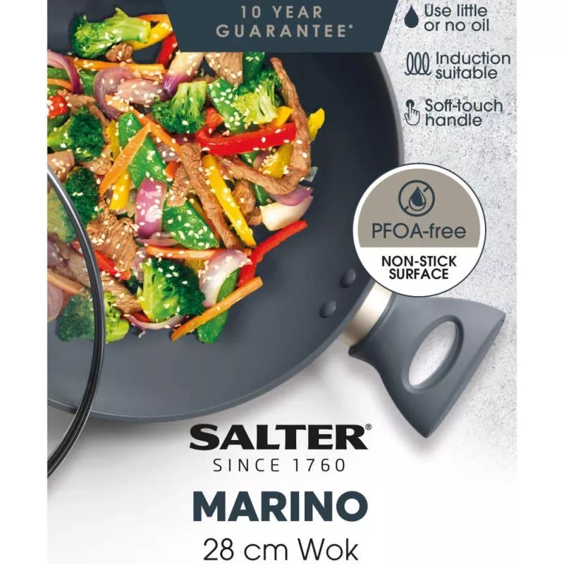Wok Salter BW12267EU7 28 cm nepriľnavý povrch, vhodný na indukciu