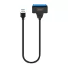SAVIO SATA na USB 3.1 Gen 1 rozhranie kábel AK-68, SATA konektor samica na USB-A konektor samec, 5 Gbit/s, 0,25 m, čierna